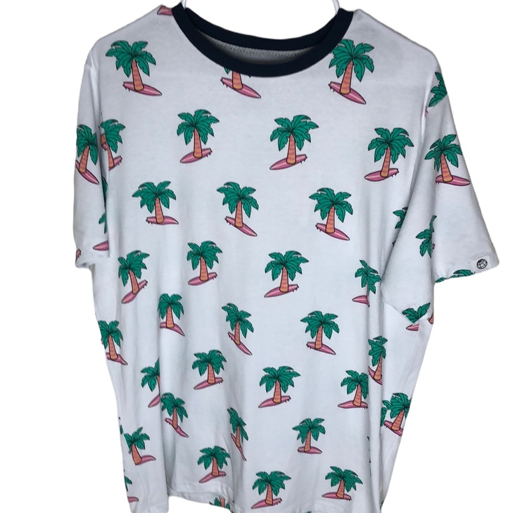 Free Planet Palm Tree All Over Print Shirt Mens Size L